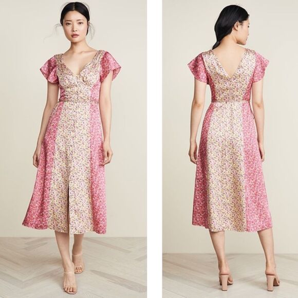 Cinq A Sept Jessica Floral Midi Dress 6 Pink NEW - Picture 1 of 11